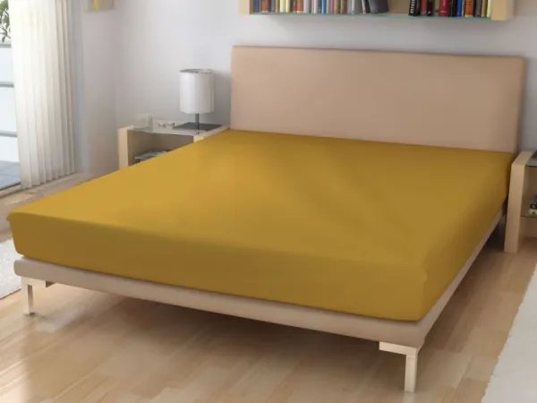 Jednolôžkové prestieradlo z bavlneného froté Zvoľte farbu: Marhuľová, Zvoľte rozmer: 90 x 200 cm