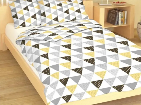 Bavlnené obliečky GEOMETRIA - SIVÁ na jednolôžko