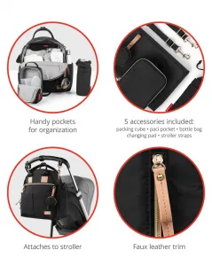 SKIP HOP - Taška prebaľovacia/batoh 6v1 Suite Set Black