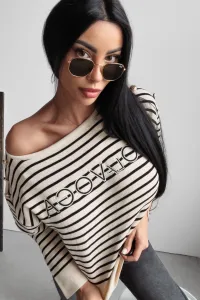 Olavoga Camila svetrík Farba: Béžovo - čierna, Konfekčná veľkosť: one-sized