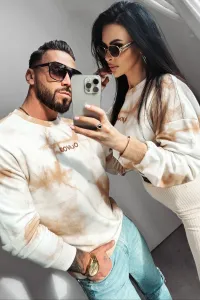 Olavoga Colm unisex sveter Farba: Bielo - hnedá, Konfekčná veľkosť: one-sized