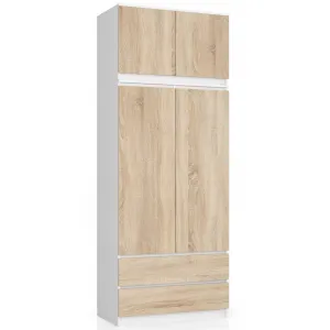 Ak furniture Nadstavec na skrinku Star 90 cm biely/sonoma