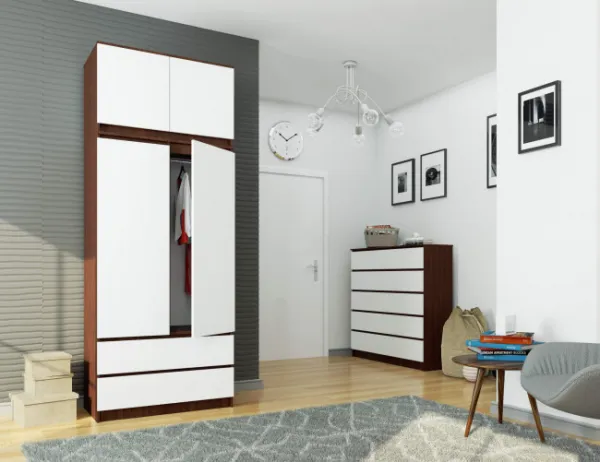 Ak furniture Nadstavec na šatník Star 90 cm wenge/biely