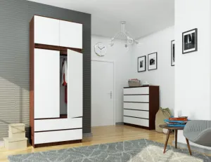 Ak furniture Nadstavec na šatník Star 90 cm wenge/biely