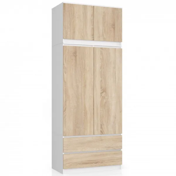 Ak furniture Nadstavec na skrinku Star 90 cm biely/sonoma