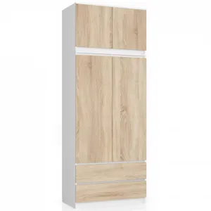 Ak furniture Nadstavec na skrinku Star 90 cm biely/sonoma