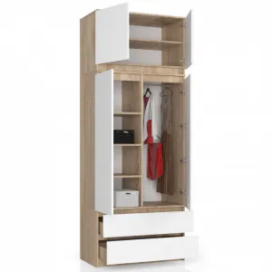 Ak furniture Nadstavec na šatník Star 90 cm sonoma/biely