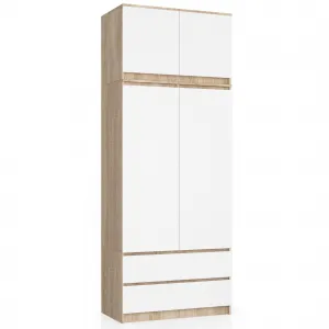 Ak furniture Nadstavec na šatník Star 90 cm sonoma/biely
