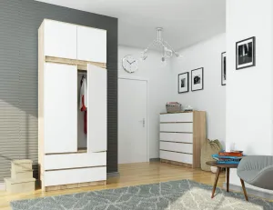 Ak furniture Nadstavec na šatník Star 90 cm sonoma/biely