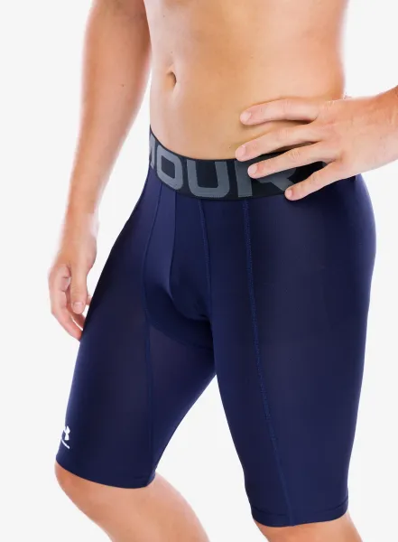 Športové kraťasy Under Armour HeatGear Pocket Long Shorts - midnight navy/white