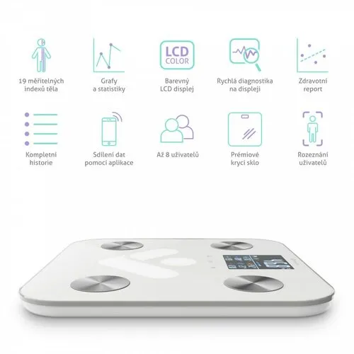 TrueLife FitScale W6 BT osobná váha s bluetooth, biela