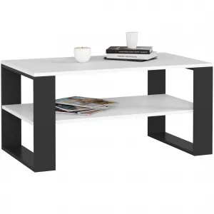 Ak furniture Konferenční stolek DOMI II bílý/černý