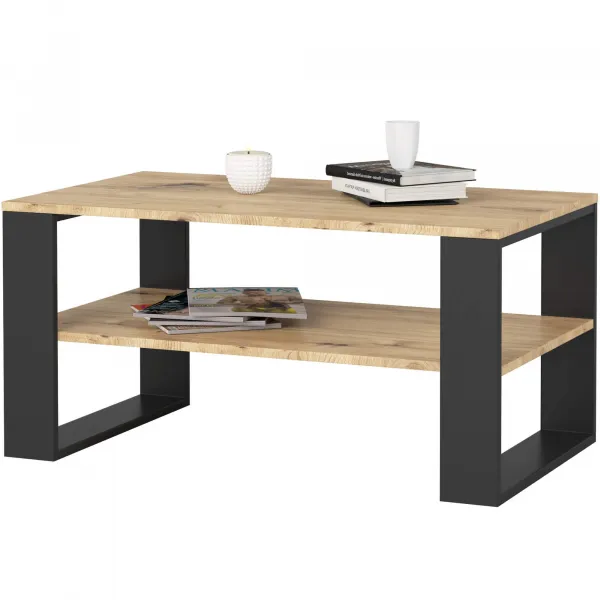 Ak furniture Konferenční stolek DOMI II dub artisan/černý