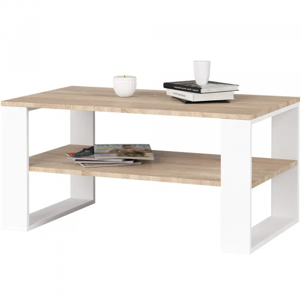 Ak furniture Konferenční stolek DOMI II dub sonoma/bílý