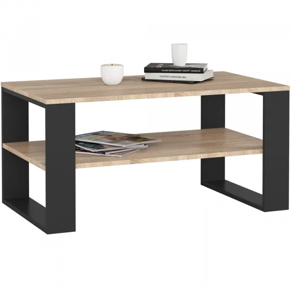 Ak furniture Konferenční stolek DOMI II dub sonoma/černý