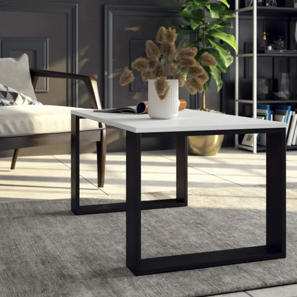 Ak furniture Konferenční stolek Nox bílý/černý