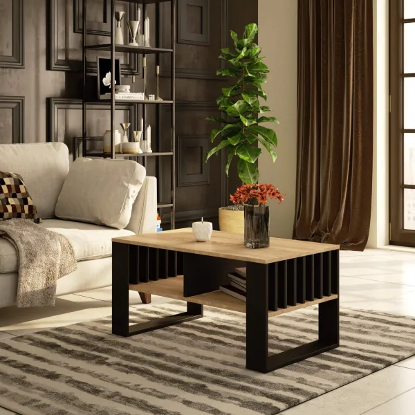 Ak furniture Konferenční stolek Rockford dub sonoma/černý