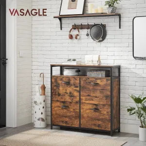 VASAGLE Regál na topánky s policou hnedý 98 x 95 x 30 cm
