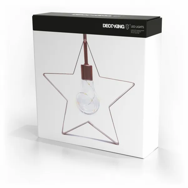 DecoKing Vánoční LED lampa STAR červená