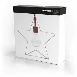 DecoKing Vánoční LED lampa STAR červená
