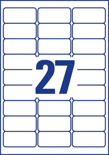 Avery Zweckform Etikety univerzálne 63,5x29,6mm Avery A4, silne lepivé 20 hárkov