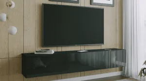 ArtExt Závesný TV stolík JOY | 200 cm Farba: Biela (drážky)