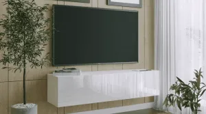 ArtExt Závesný TV stolík JOY | 150 cm Farba: Biela (drážky)