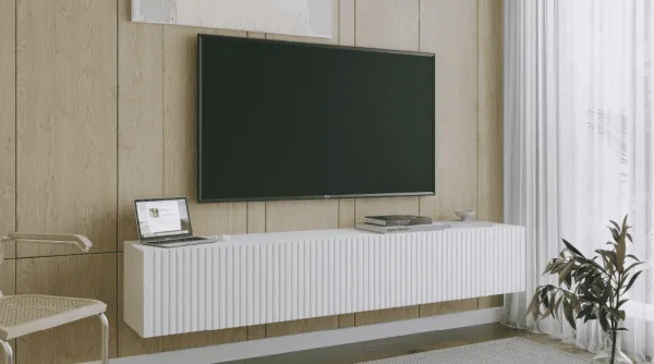 ArtExt Závesný TV stolík JOY | 200 cm Farba: Čierna (dražky)