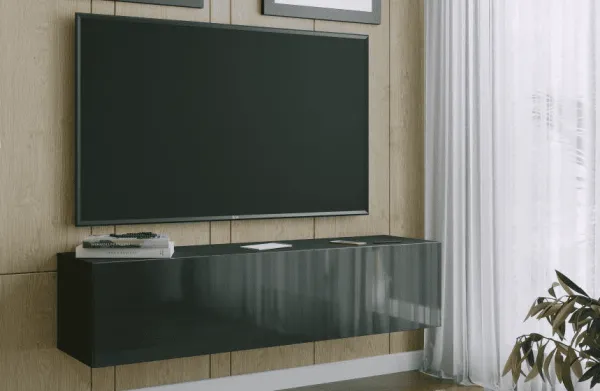 ArtExt Závesný TV stolík JOY | 150 cm Farba: Biela (drážky)