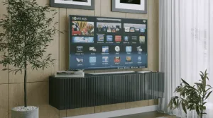 ArtExt Závesný TV stolík JOY | 150 cm Farba: Biela (drážky)
