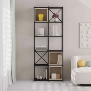 Knižnica Houseland Vale Midi čierna/pieskovec