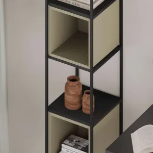 Knižnica Houseland Vale Mini čierna/sivo-zelená