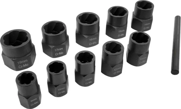 VERKE Sada hlavíc na poškodené matice 3/8´´ 9-19mm