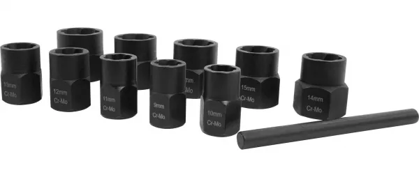 VERKE Sada hlavíc na poškodené matice 3/8´´ 9-19mm