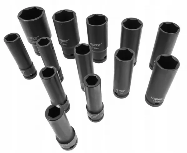 VERKE Sada rázových nadstavcov 1/2" 10-32 mm dlhé