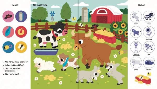 101 vecí na hľadanie a nalepovanie Zvieratá na farme