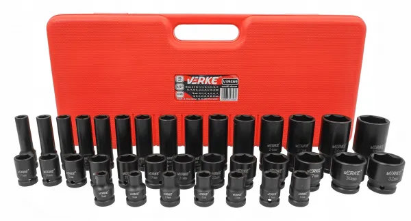 VERKE Sada rázových nadstavcov 1/2" 8-32mm 35 dielna
