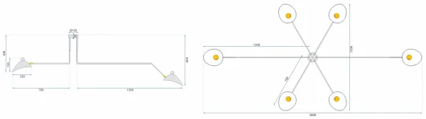 TooLight Stropné svietidlo APP570-6C čierne