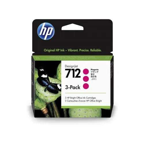 HP 712 3ED78A purpurová (magenta) 3ks originálna cartridge