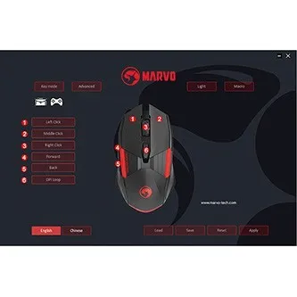 Marvo Myš M291, 6400DPI, optika, 6tl., drátová USB, černá, herní, podsvícená