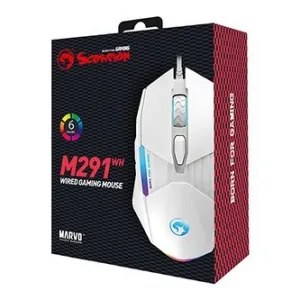 Myš drátová USB, Marvo M291 M291 WH, bílá, optika, 6400DPI