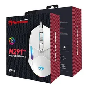 Myš drátová USB, Marvo M291 M291 WH, bílá, optika, 6400DPI