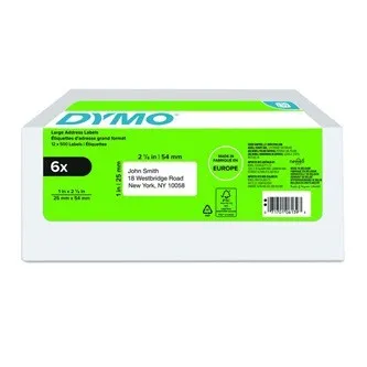 Dymo 2177564, 54mm x 25mm, biele papierové etikety