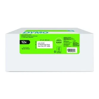 Dymo 2177563, 54mm x 25mm, biele papierové etikety