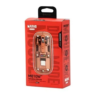 Myš bezdrátová, Marvo PRISM B10 Orange M810W OR, oranžová, optická, 1600DPI