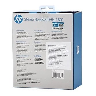HP DHH-1601 sluchátka s mikrofonem 194S2AA, ovládání hlasitosti, černá, klasická typ 2x 3.5 mm jack