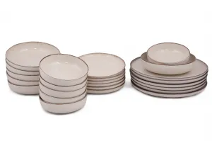 Hermia Porcelánová sada 24 ks talířů Cinnamon béžová