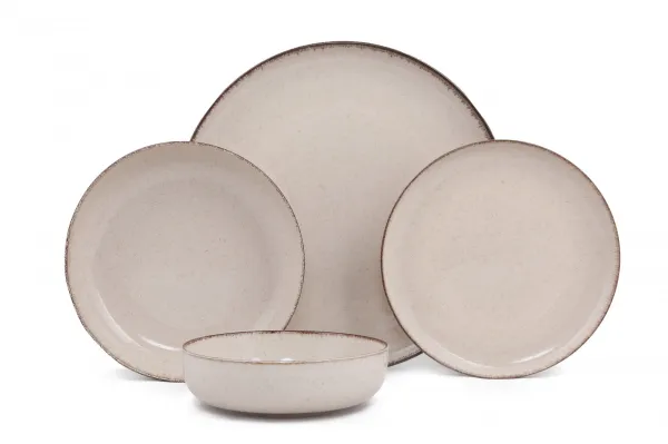 Hermia Porcelánová sada 24 ks talířů Cinnamon béžová
