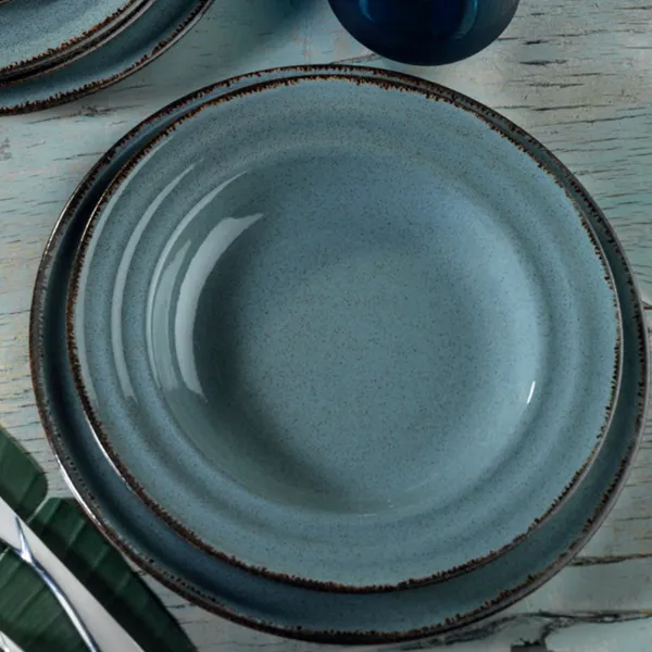 Hermia Porcelánová sada 24 ks talířů DoubleBlue modrá