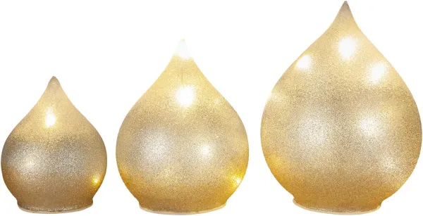 Weltbild LED Skleněné dekorace Glitter, sada 3 ks